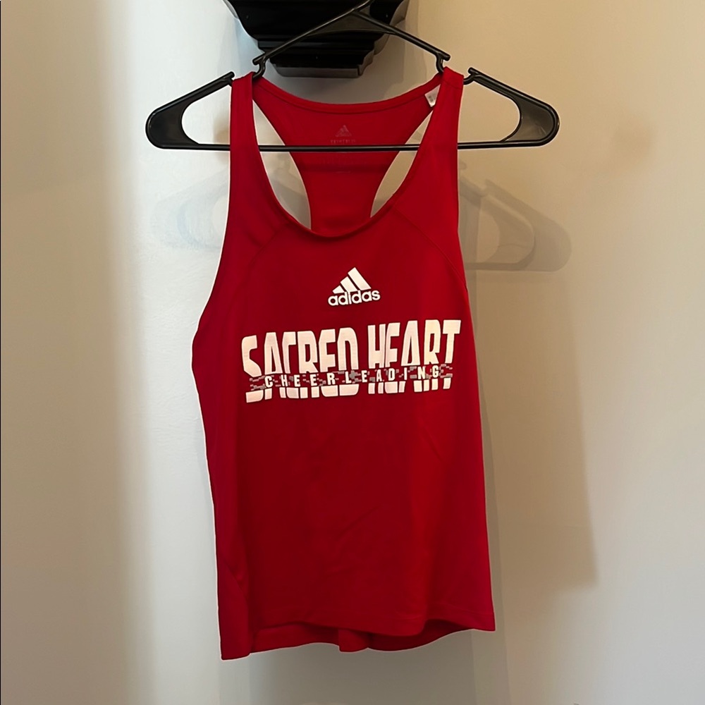Adidas Red Sacred Heart Cheerleading  Tank